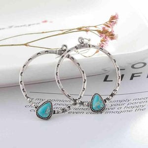 Beautiful Finish Artificial Turquoise Drop Earrings-MXSTUDIO.COM