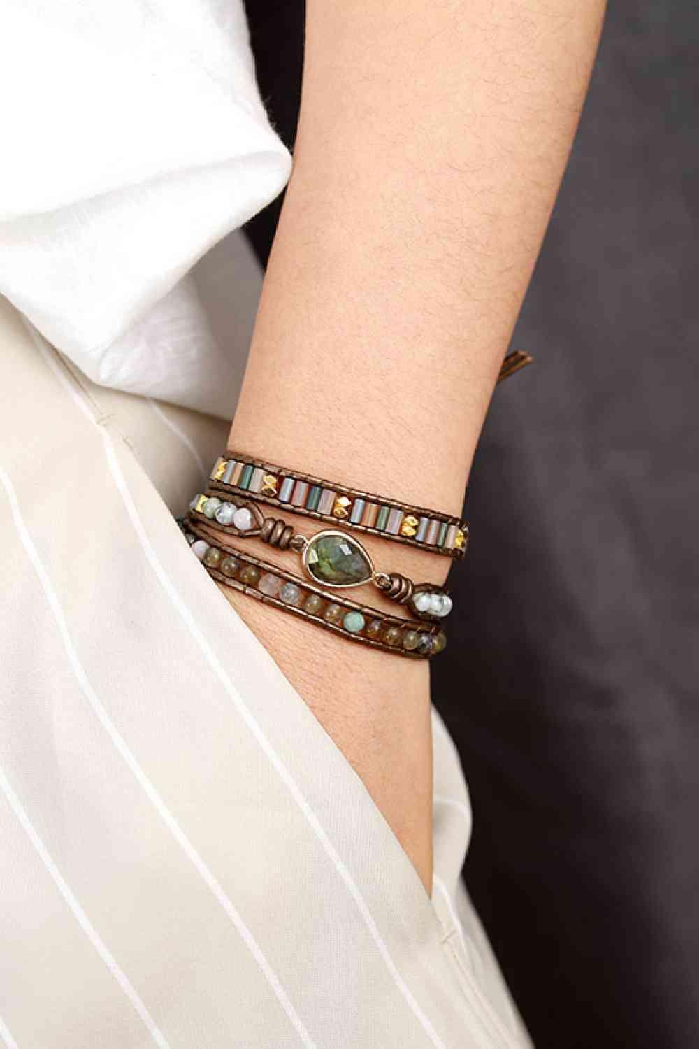 Beautiful Looking Triple Layer Handmade Bead Bracelet-MXSTUDIO.COM