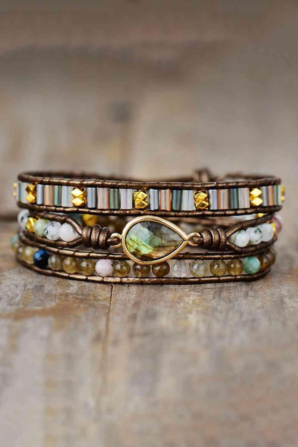 Beautiful Looking Triple Layer Handmade Bead Bracelet-MXSTUDIO.COM