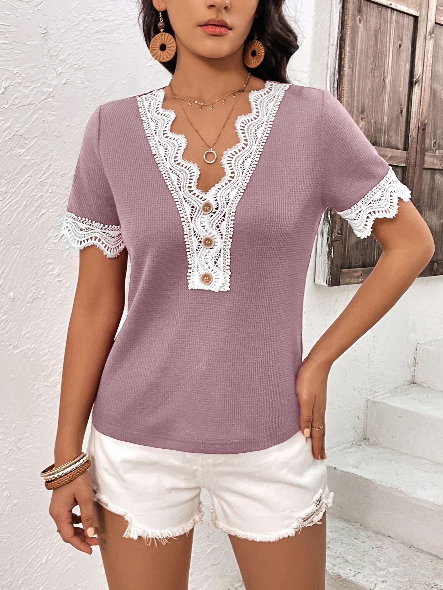 Beautiful Transformation Lace V Neck Top - MXSTUDIO.COM