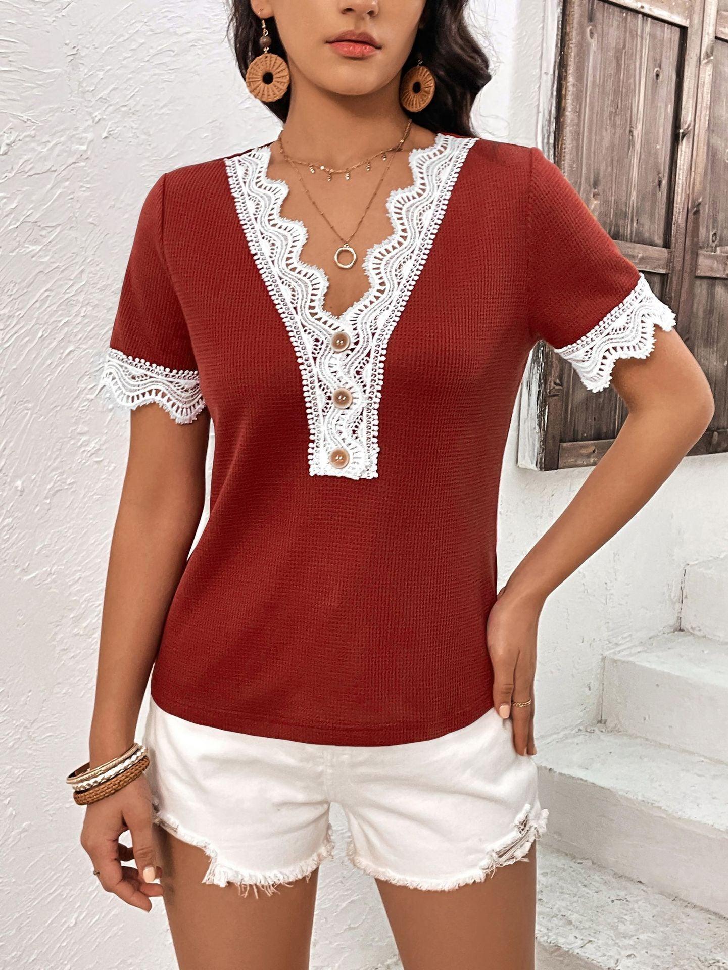 Beautiful Transformation Lace V Neck Top - MXSTUDIO.COM