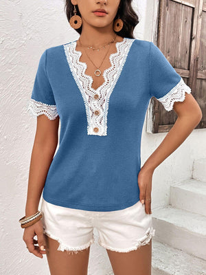 Beautiful Transformation Lace V Neck Top - MXSTUDIO.COM