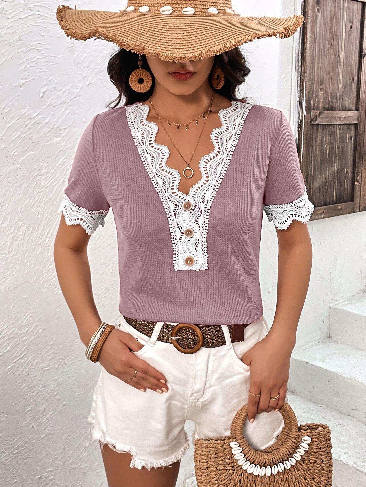 Beautiful Transformation Lace V Neck Top - MXSTUDIO.COM