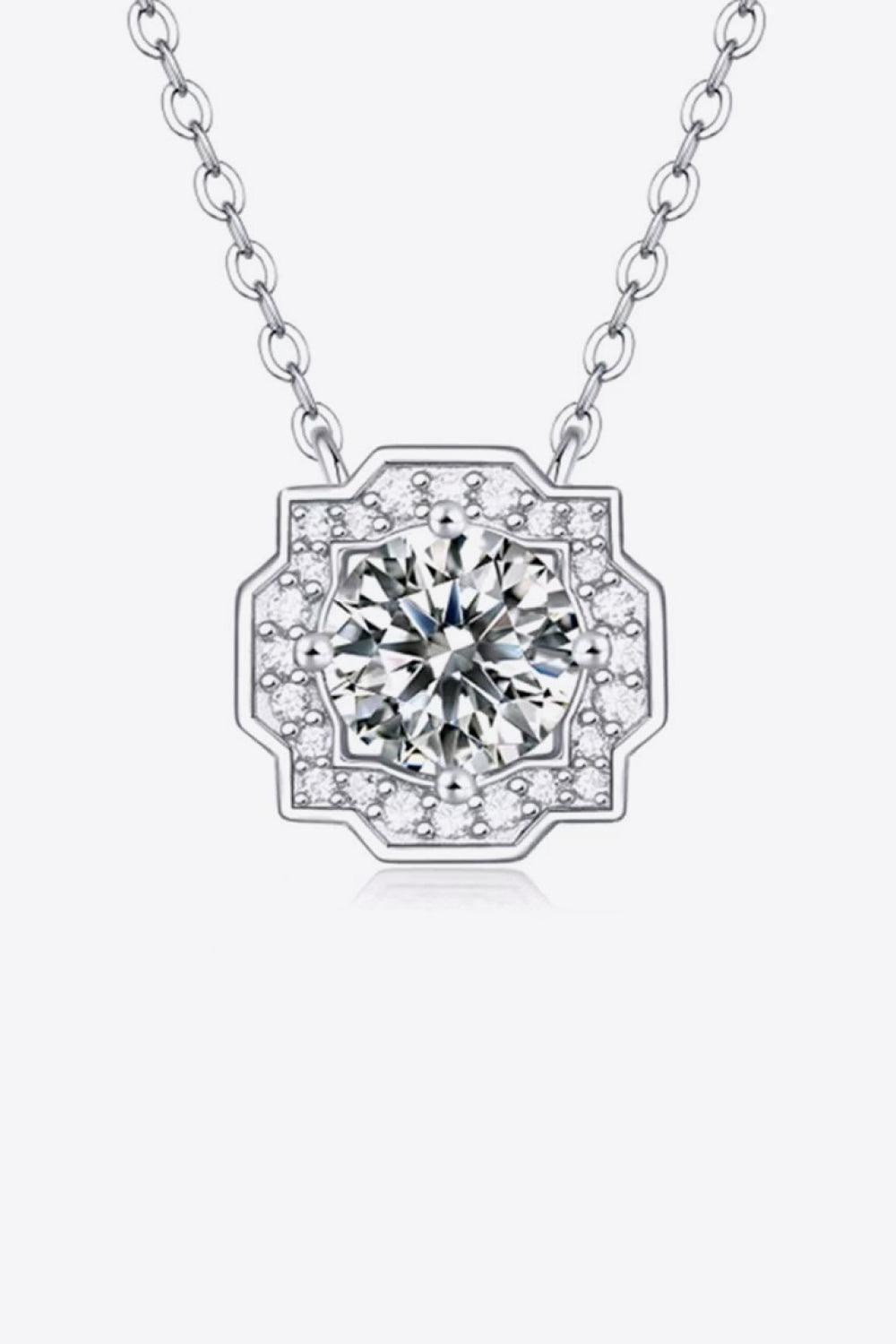 Beautify Flower Pendant Moissanite Necklace Womens - MXSTUDIO.COM