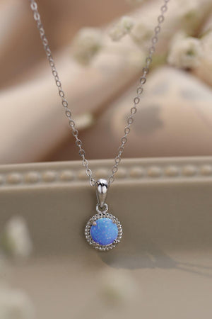 Bedazzling Vibes Link Chain Round Opal Pendant Necklace - MXSTUDIO.COM