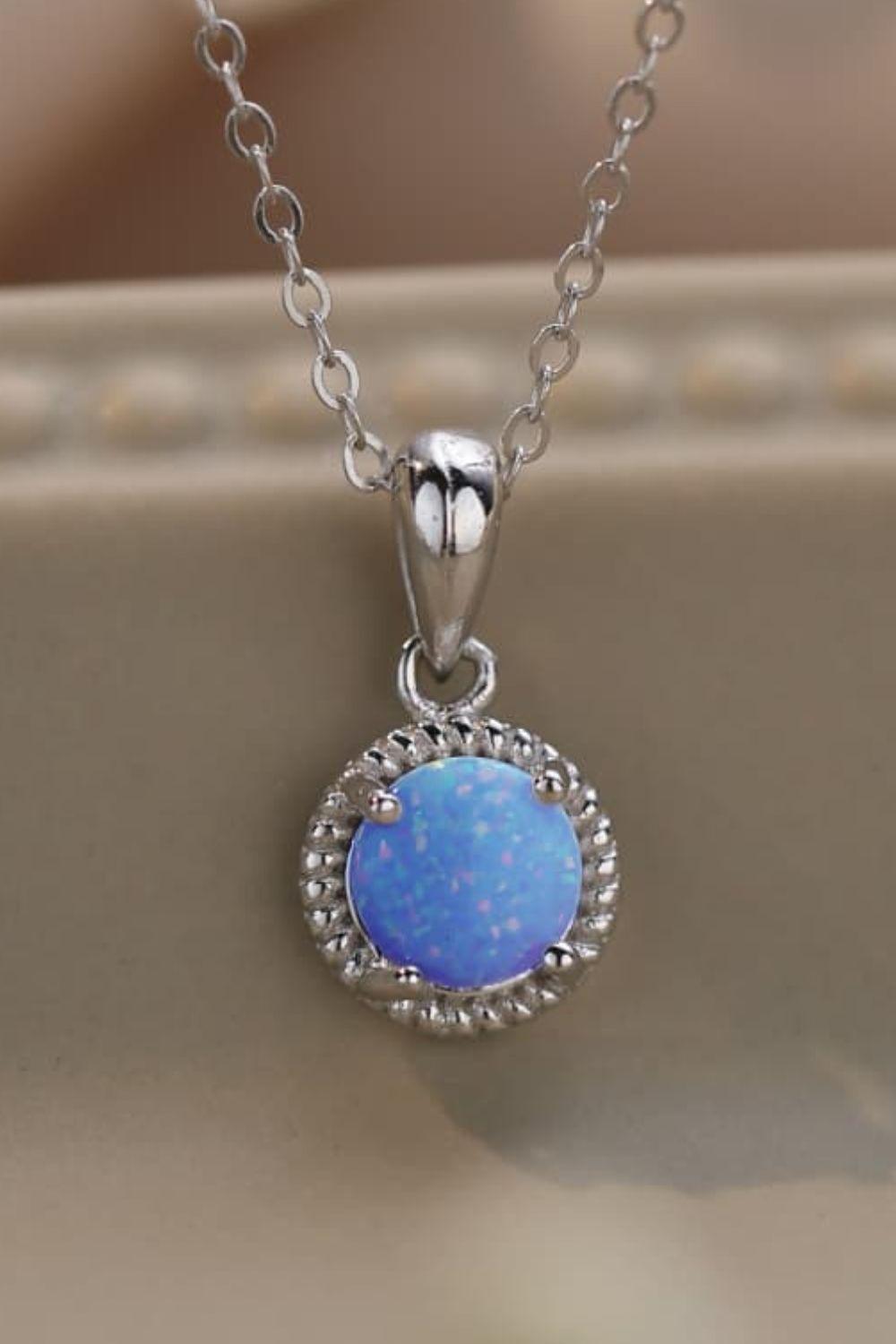 Bedazzling Vibes Link Chain Round Opal Pendant Necklace - MXSTUDIO.COM