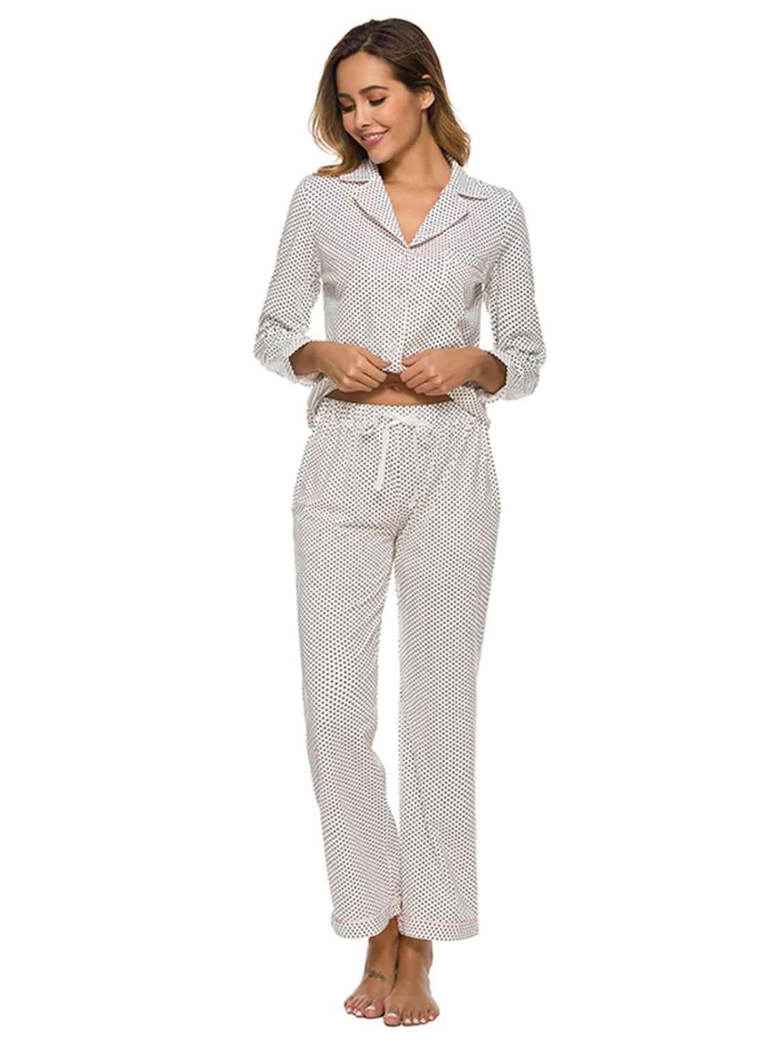 Bedtime Comfort Long Sleeve Top and Pajama Pants Set - MXSTUDIO.COM