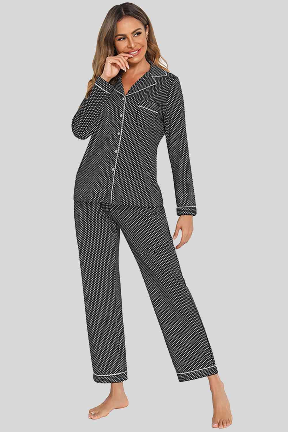 Bedtime Comfort Long Sleeve Top and Pajama Pants Set - MXSTUDIO.COM