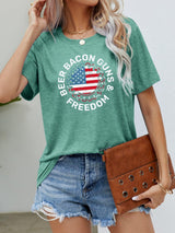 Beer Bacon Guns & Freedom US Flag T Shirt - MXSTUDIO.COM