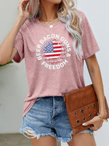 Beer Bacon Guns & Freedom US Flag T Shirt - MXSTUDIO.COM