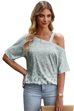 Begin With A Smile Leopard Cold Shoulder Blouse - MXSTUDIO.COM