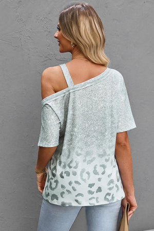 Begin With A Smile Leopard Cold Shoulder Blouse - MXSTUDIO.COM