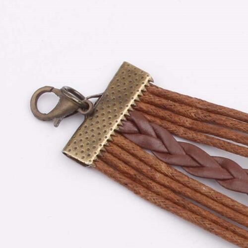 Believe Chestnut PU Leather Rope Bracelet-MXSTUDIO.COM