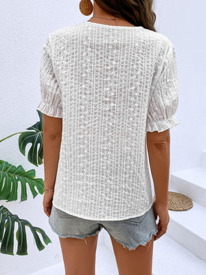 Believe You Can White V Neck Blouse - MXSTUDIO.COM