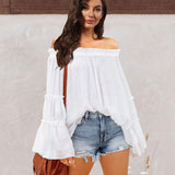 Belle Of The Day Flare Sleeve Off Shoulder Top - MXSTUDIO.COM