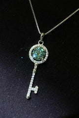 Beloved 1 Carat Key Pendant Moissanite Necklace - MXSTUDIO.COM