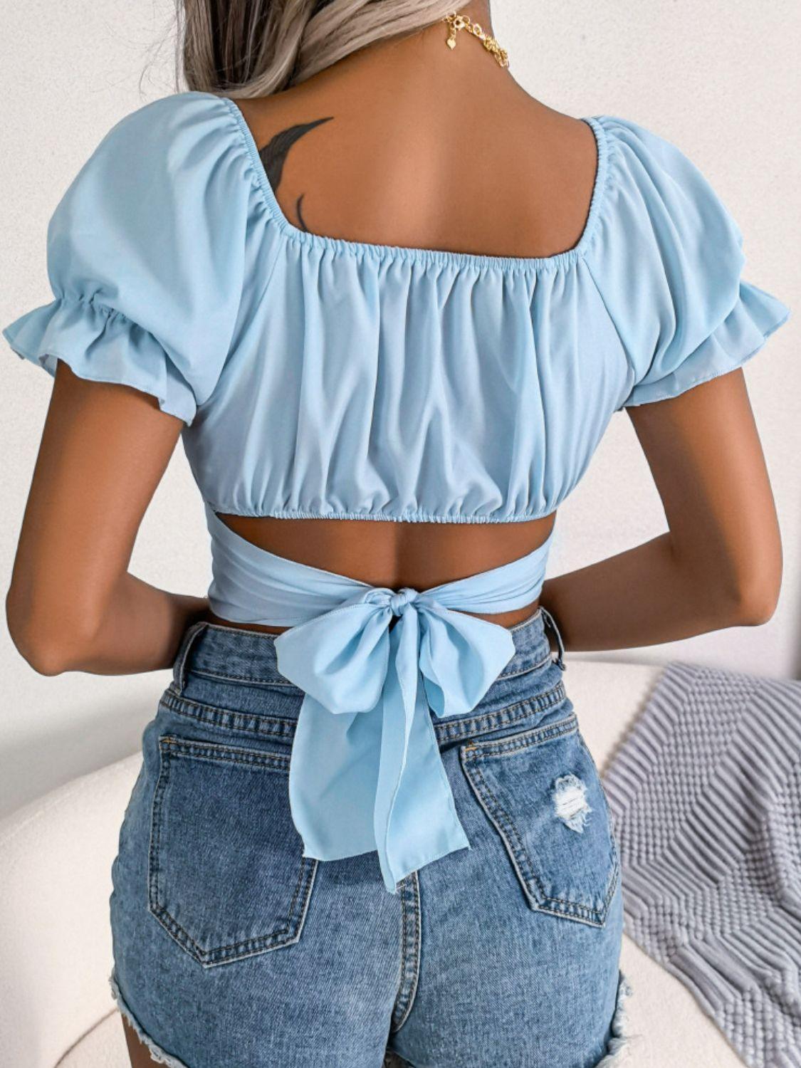 Beloved Square Neck Cropped Top - MXSTUDIO.COM