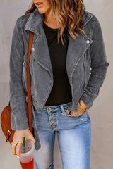 Belted Hem Corduroy Jacket - MXSTUDIO.COM