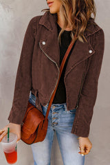 Belted Hem Corduroy Jacket - MXSTUDIO.COM