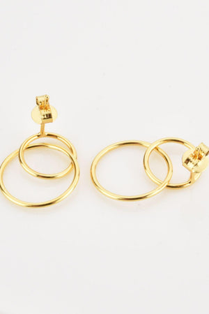 Best Class Double Hoop Drop Sterling Silver Earrings - MXSTUDIO.COM