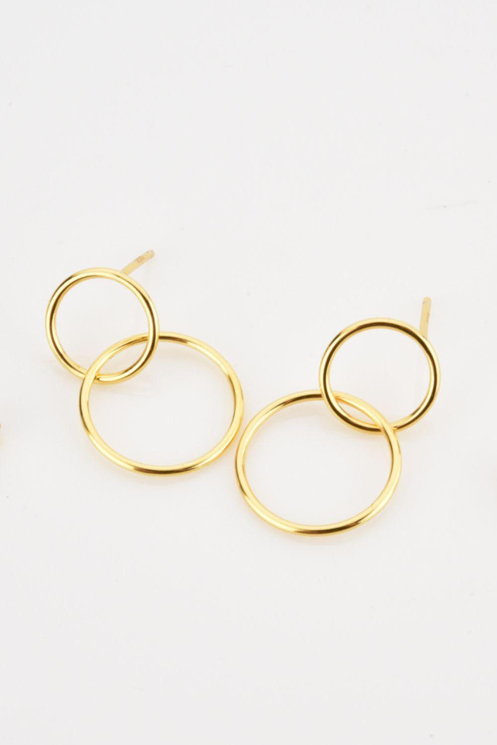 Best Class Double Hoop Drop Sterling Silver Earrings - MXSTUDIO.COM