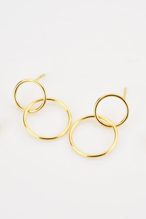 Best Class Double Hoop Drop Sterling Silver Earrings - MXSTUDIO.COM