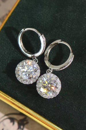 Best Life Round 2 Carat Moissanite Drop Earrings - MXSTUDIO.COM