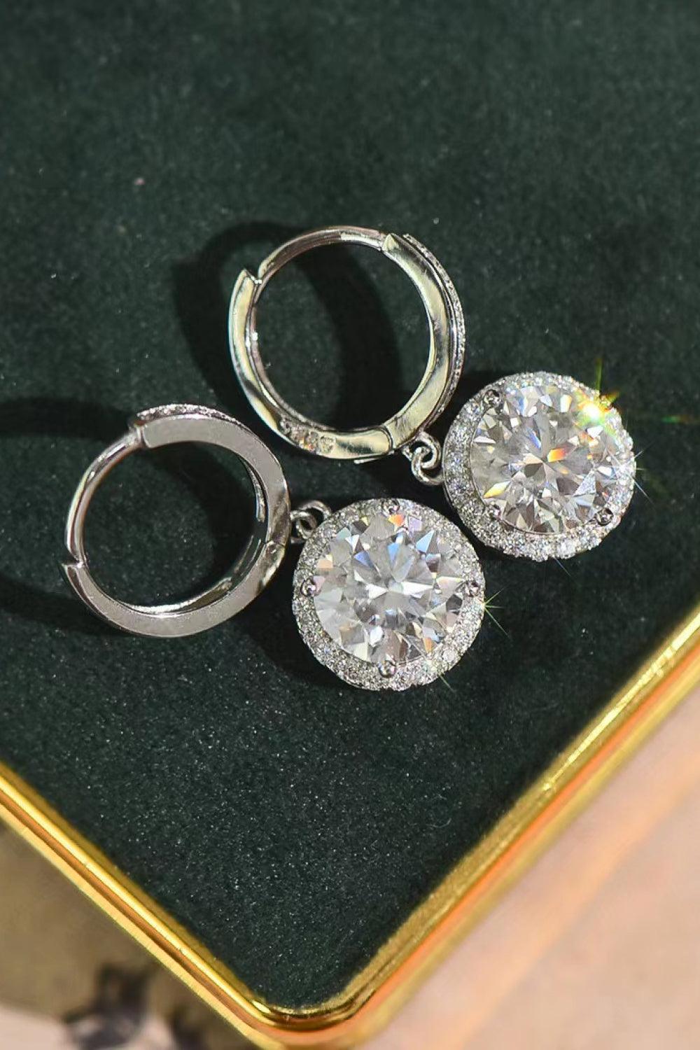 Best Life Round 2 Carat Moissanite Drop Earrings - MXSTUDIO.COM