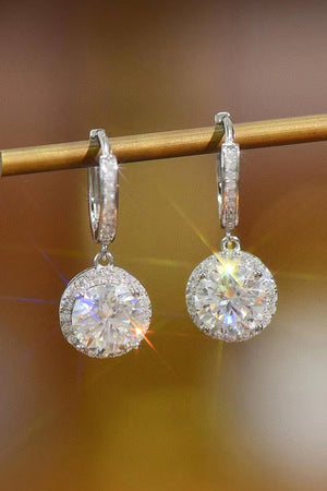 Best Life Round 2 Carat Moissanite Drop Earrings - MXSTUDIO.COM