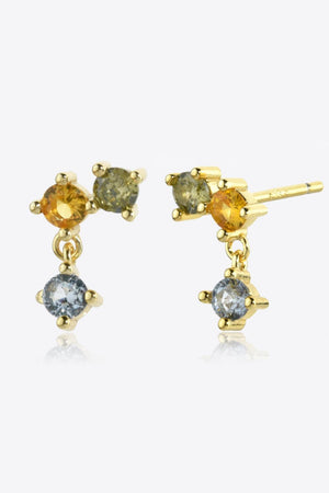 Best-Liked Zircon Sterling Silver Gold Plated Earrings - MXSTUDIO.COM