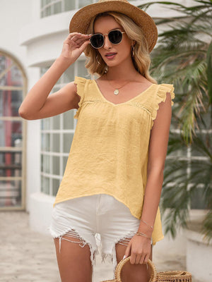 Best Summer Sleeveless Tie Back Blouse - MXSTUDIO.COM