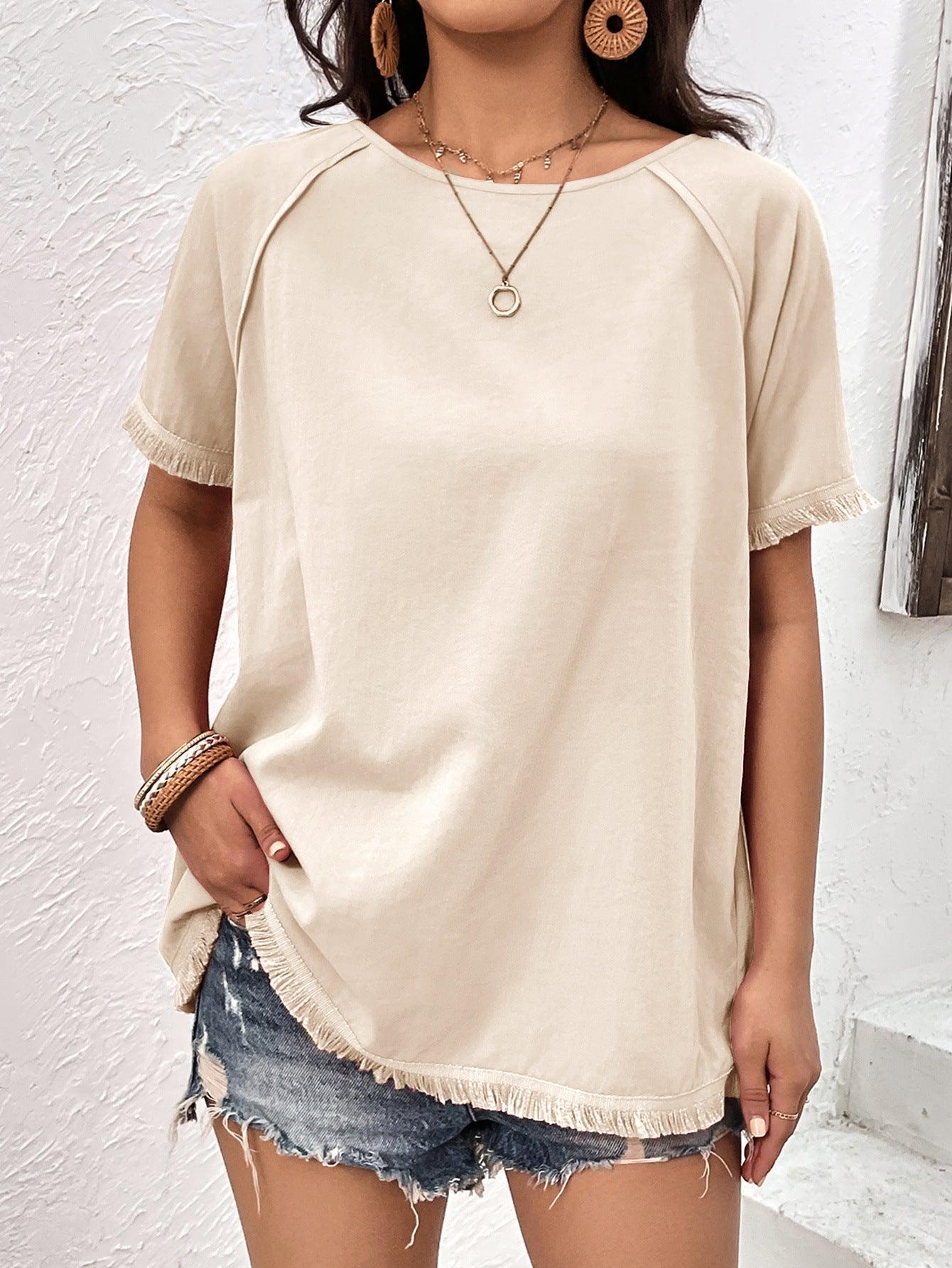 Better Now Raglan Sleeve Fringe Top - MXSTUDIO.COM