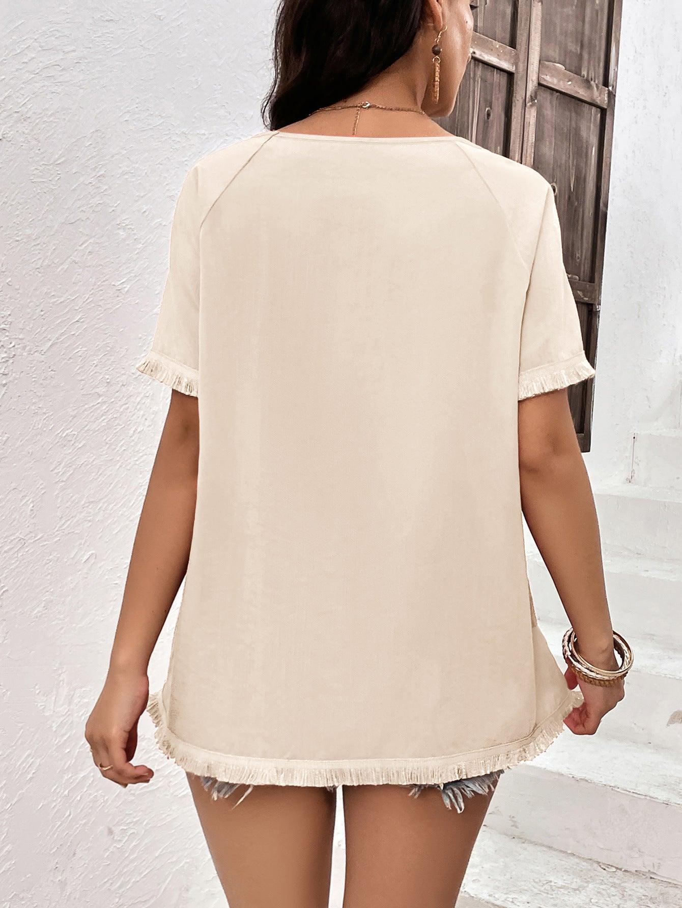 Better Now Raglan Sleeve Fringe Top - MXSTUDIO.COM