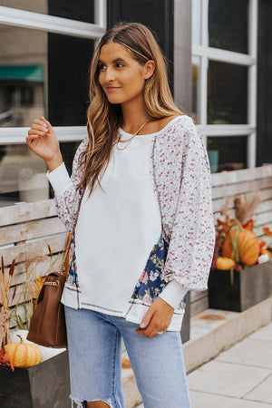 Better Than Yesterday Floral Lantern Sleeve Blouse - MXSTUDIO.COM