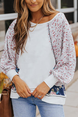 Better Than Yesterday Floral Lantern Sleeve Blouse - MXSTUDIO.COM