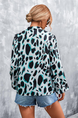 Better and Fiercer Printed Balloon Sleeve Blouse - MXSTUDIO.COM