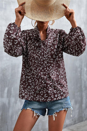 Better and Fiercer Printed Balloon Sleeve Blouse - MXSTUDIO.COM