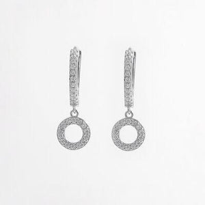 a pair of earrings with diamonds on a white background