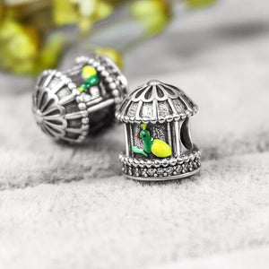 Bird House One Piece 925 Sterling Silver Bead Charm-MXSTUDIO.COM