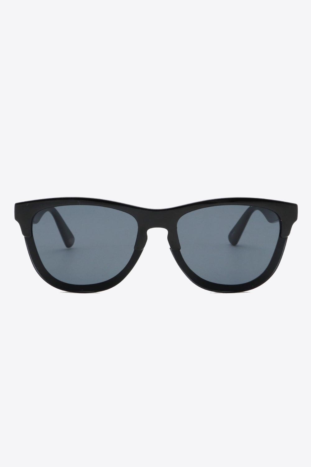 Black UV400 Browline Wayfarer Acetate Sunglasses - MXSTUDIO.COM