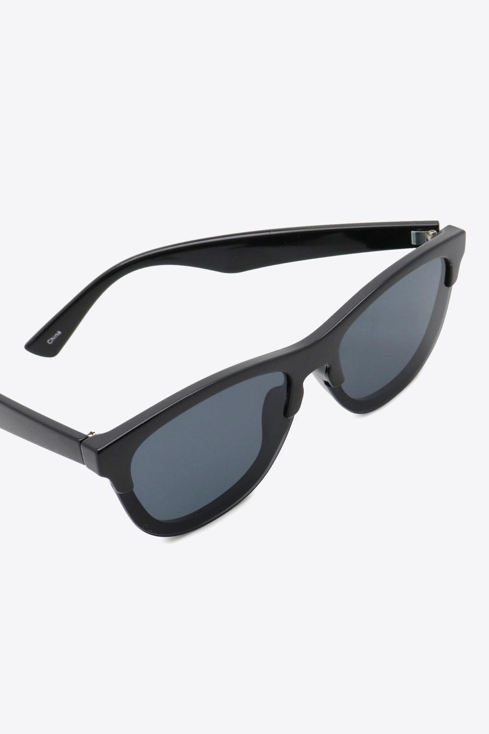 Black UV400 Browline Wayfarer Acetate Sunglasses - MXSTUDIO.COM