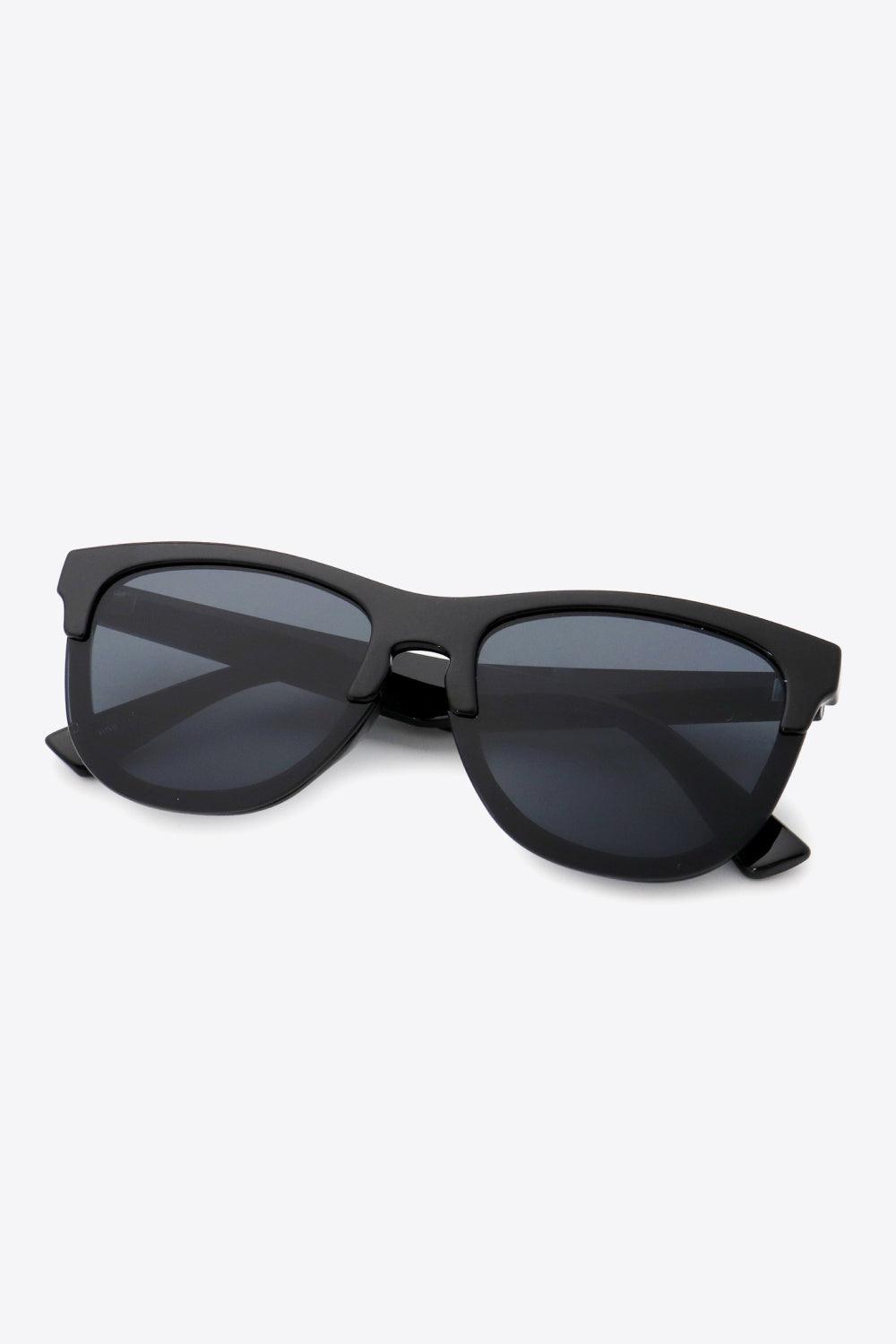 Black UV400 Browline Wayfarer Acetate Sunglasses - MXSTUDIO.COM