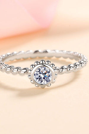 Blazing Brightly Sterling Silver Moissanite Ring - MXSTUDIO.COM