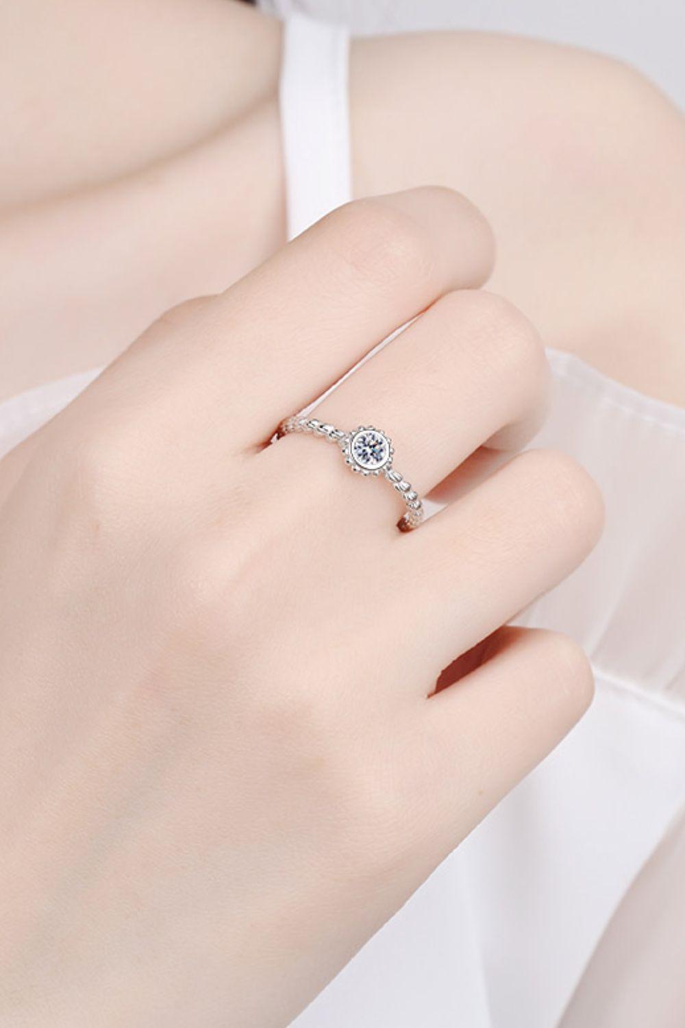 Blazing Brightly Sterling Silver Moissanite Ring - MXSTUDIO.COM