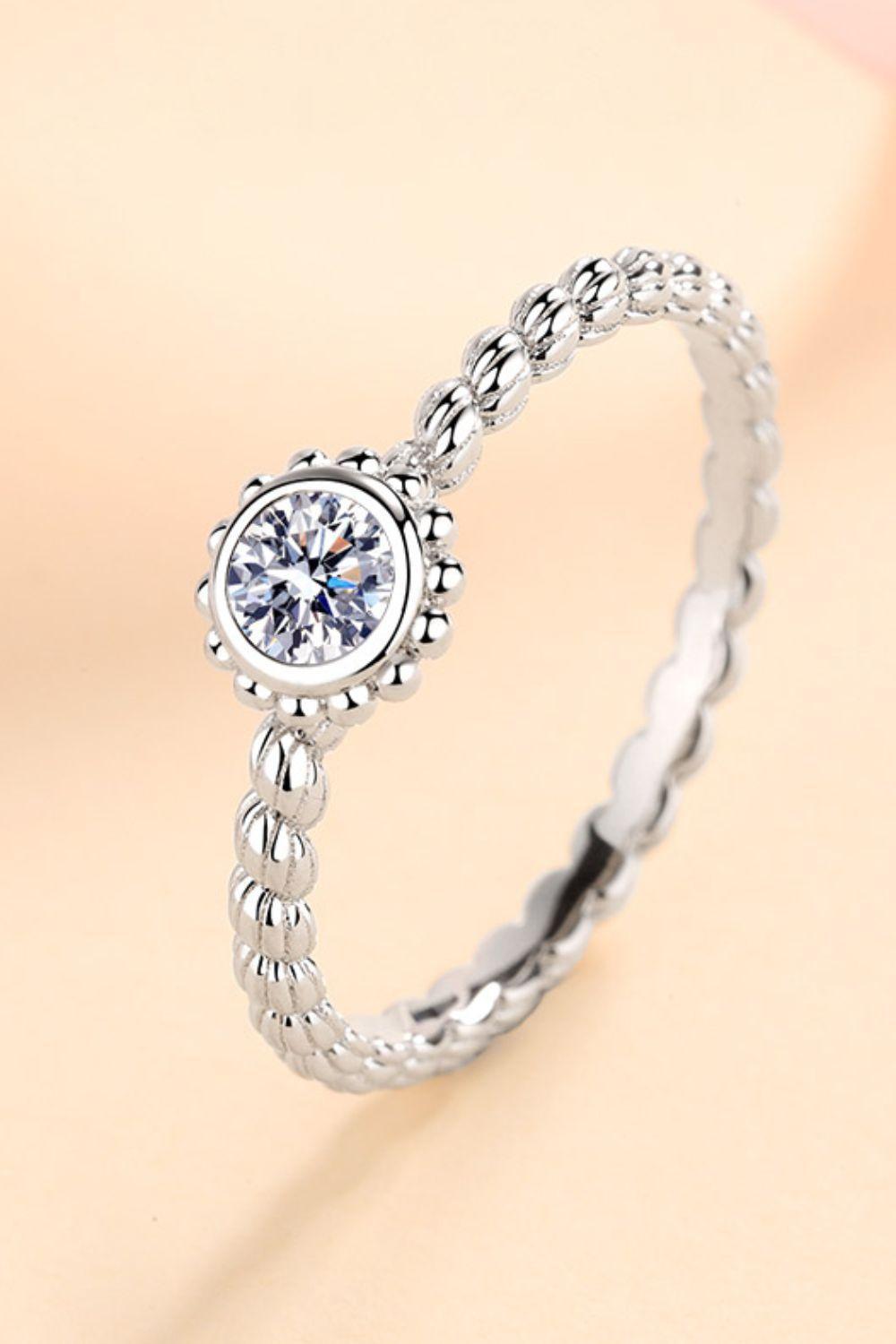 Blazing Brightly Sterling Silver Moissanite Ring - MXSTUDIO.COM