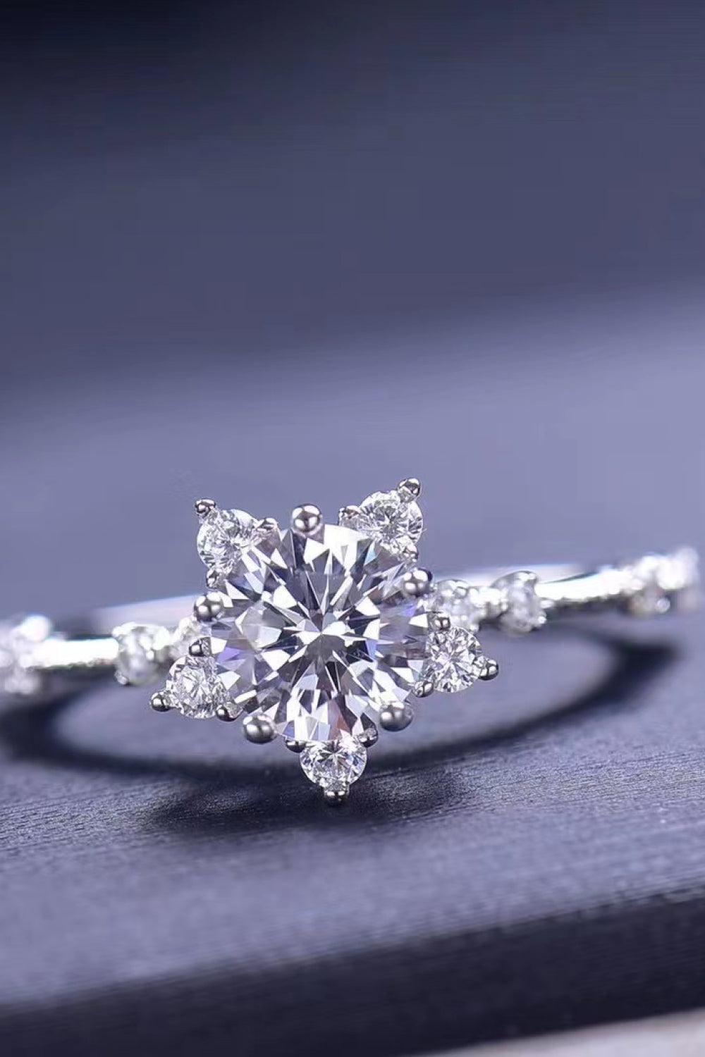 Blissful Present Zircon Accents 1 Carat Moissanite Ring - MXSTUDIO.COM