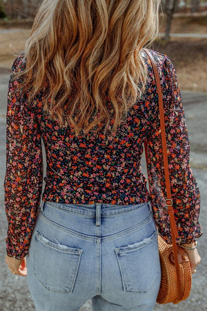 Bloom In Style Long Sleeve Floral Blouse - MXSTUDIO.COM