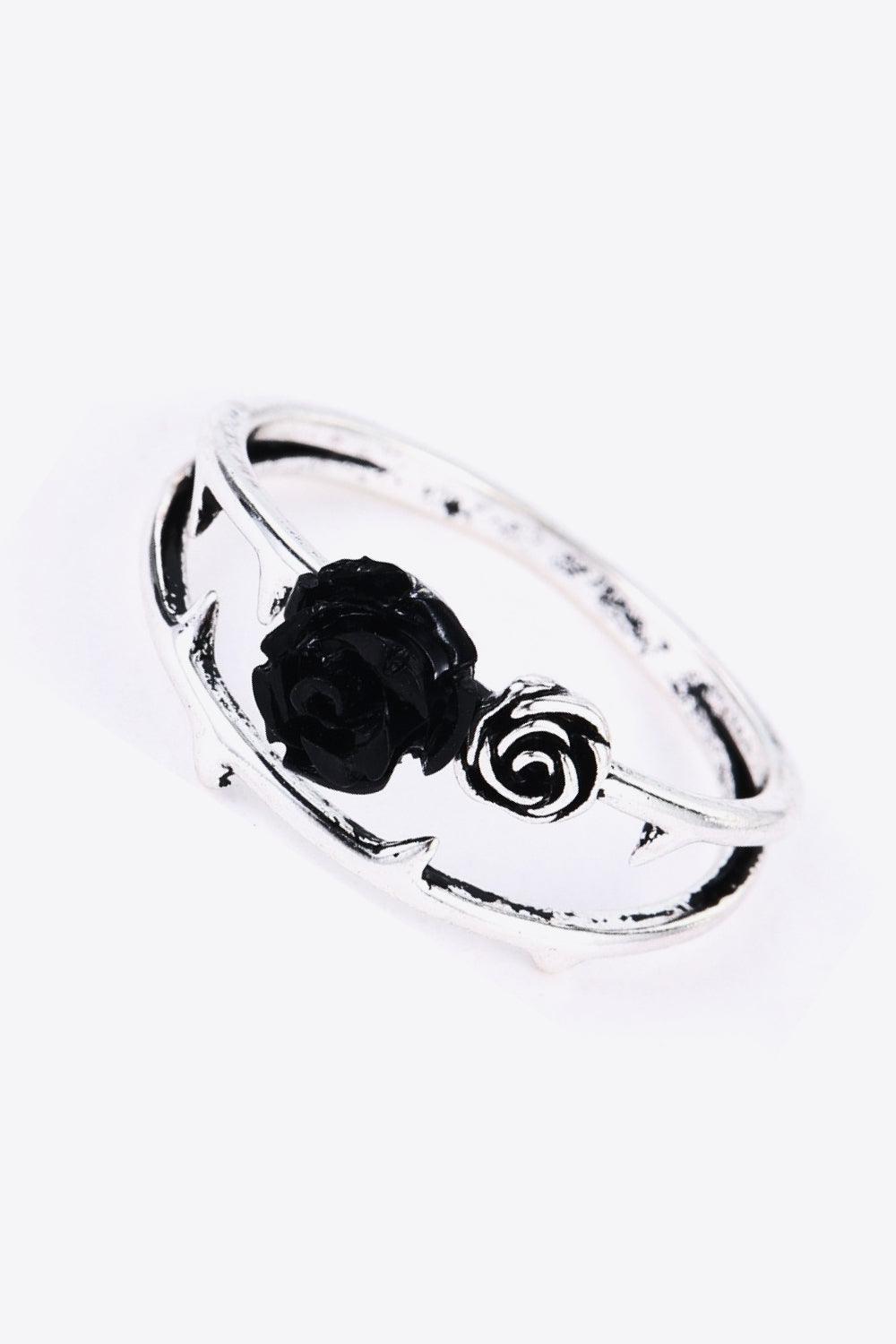 Blooming Allure Zinc Alloy Rose Flower Ring - MXSTUDIO.COM