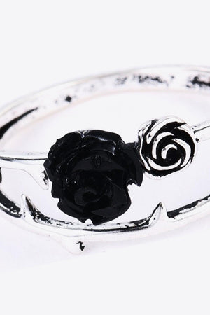 Blooming Allure Zinc Alloy Rose Flower Ring - MXSTUDIO.COM