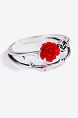 Blooming Allure Zinc Alloy Rose Flower Ring - MXSTUDIO.COM